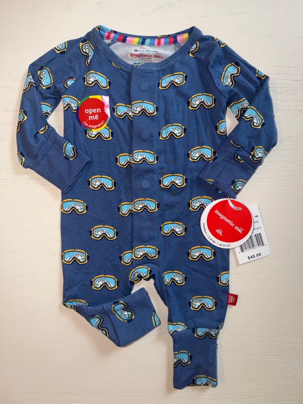 Magnetic Me Ski Powder Play Convertible Coverall Newborn 3-6 9-12 months